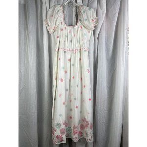 Gretchen Scott Big Love Maxi Dress‎ Floral Embroidered Off Shoulder Sexy Medium